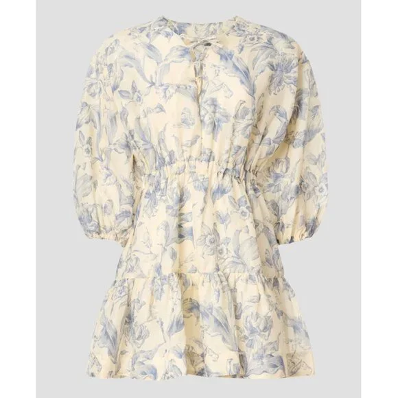 SANDRO Josella Blue Floral Dress Size 34 - Picture 2 of 8